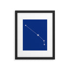 Aries Zodiac Star Constellation Line Art Dark Blue Framed Art Print Gallery Image 6