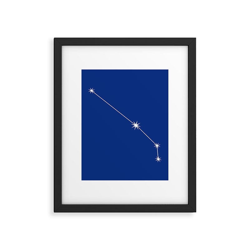 Aries Zodiac Star Constellation Line Art Dark Blue Framed Art Print Gallery Image 6