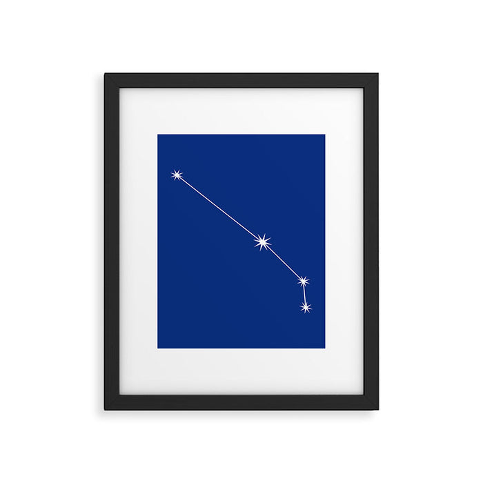 Aries Zodiac Star Constellation Line Art Dark Blue Framed Art Print Gallery Image 1