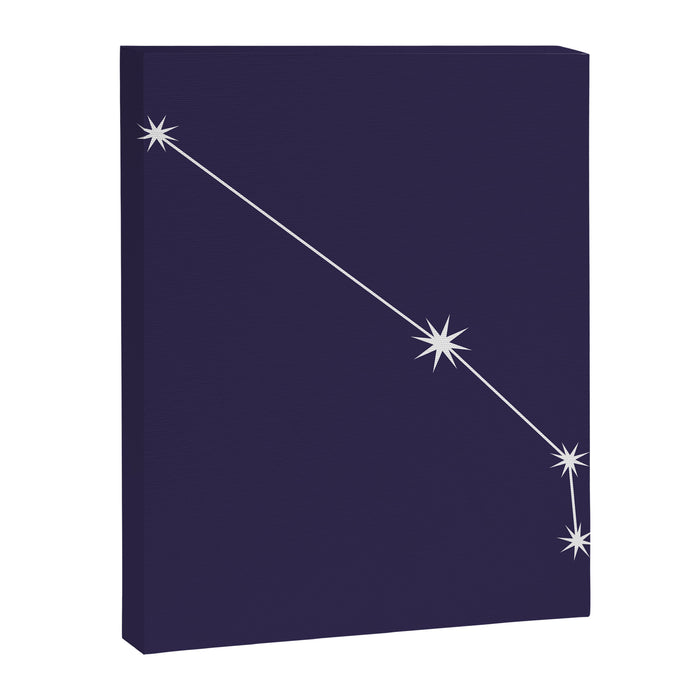 Aries Zodiac Star Constellation Line Art Dark Purple Canvas Print Gallery Image 1