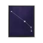 Aries Zodiac Star Constellation Line Art Dark Purple Framed Canvas Print Gallery Image 8
