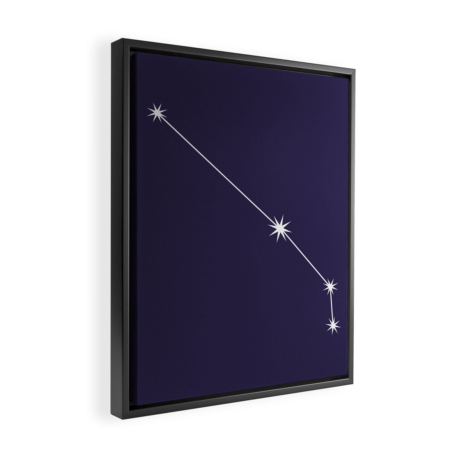 Aries Zodiac Star Constellation Line Art Dark Purple Framed Canvas Print Gallery Image 2