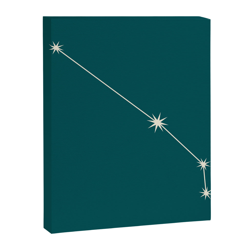 Aries Zodiac Star Constellation Line Art Deep Teal Canvas Print Gallery Image 8