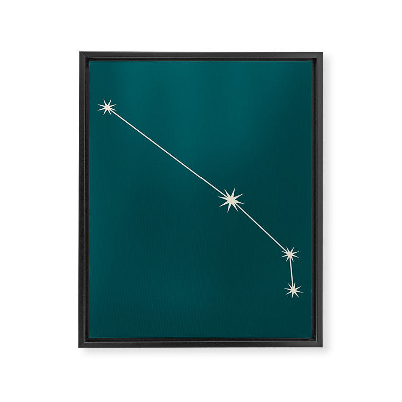 Aries Zodiac Star Constellation Line Art Deep Teal Framed Canvas Print Gallery Image 8