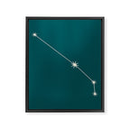 Aries Zodiac Star Constellation Line Art Deep Teal Framed Canvas Print Gallery Image 8