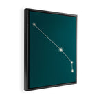 Aries Zodiac Star Constellation Line Art Deep Teal Framed Canvas Print Gallery Image 2