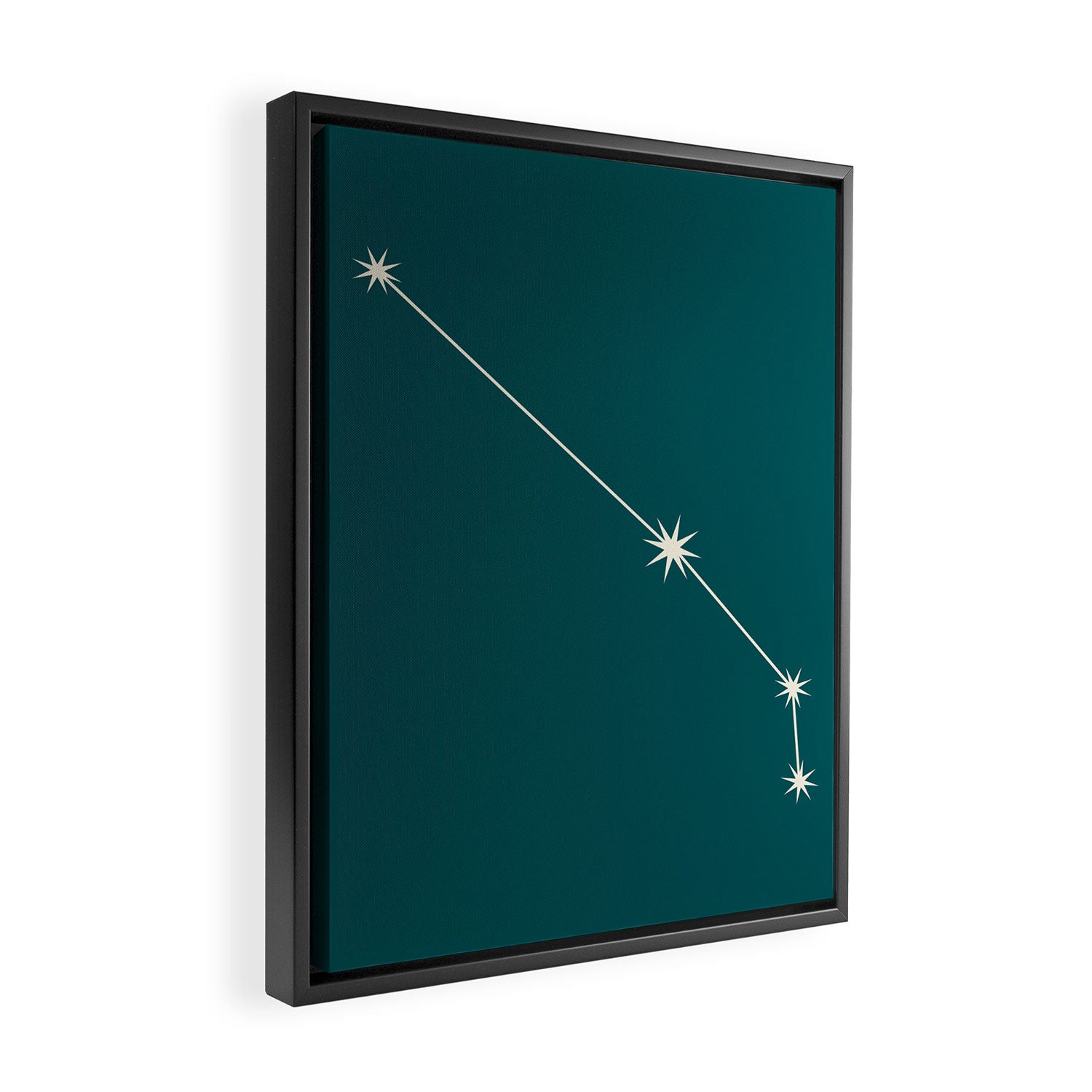 Aries Zodiac Star Constellation Line Art Deep Teal Framed Canvas Print Gallery Image 2