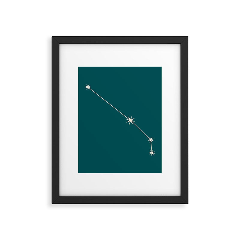 Aries Zodiac Star Constellation Line Art Deep Teal Framed Art Print Gallery Image 6