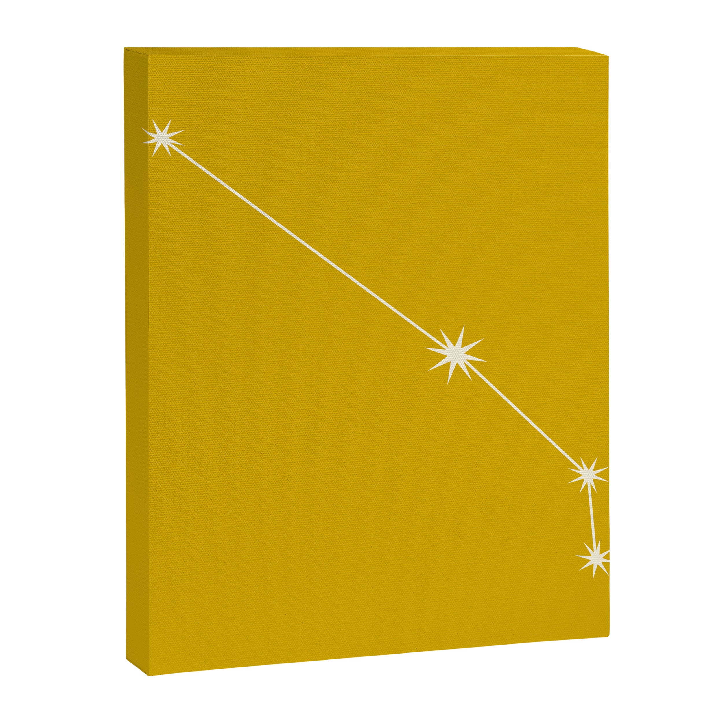 Aries Zodiac Star Constellation Line Art Golden Yellow Canvas Print Gallery Image 8