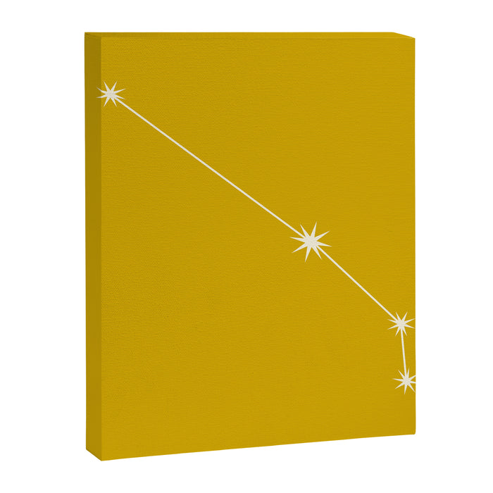 Aries Zodiac Star Constellation Line Art Golden Yellow Canvas Print Gallery Image 1