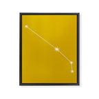 Aries Zodiac Star Constellation Line Art Golden Yellow Framed Canvas Print Gallery Image 8