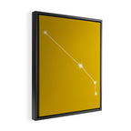 Aries Zodiac Star Constellation Line Art Golden Yellow Framed Canvas Print Gallery Image 2