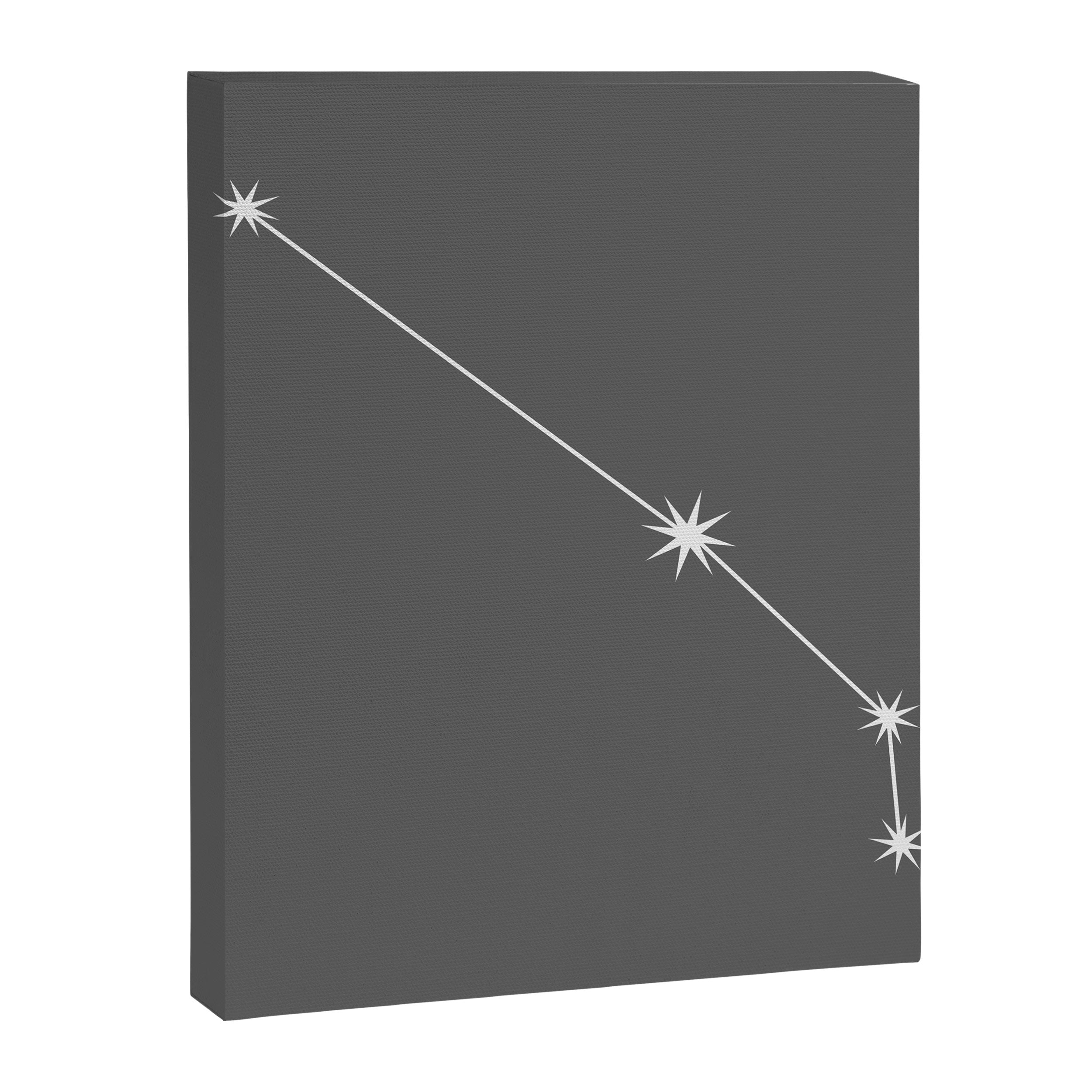 Aries Zodiac Star Constellation Line Art Grey Canvas Print Gallery Image 8