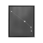 Aries Zodiac Star Constellation Line Art Grey Framed Canvas Print Gallery Image 8