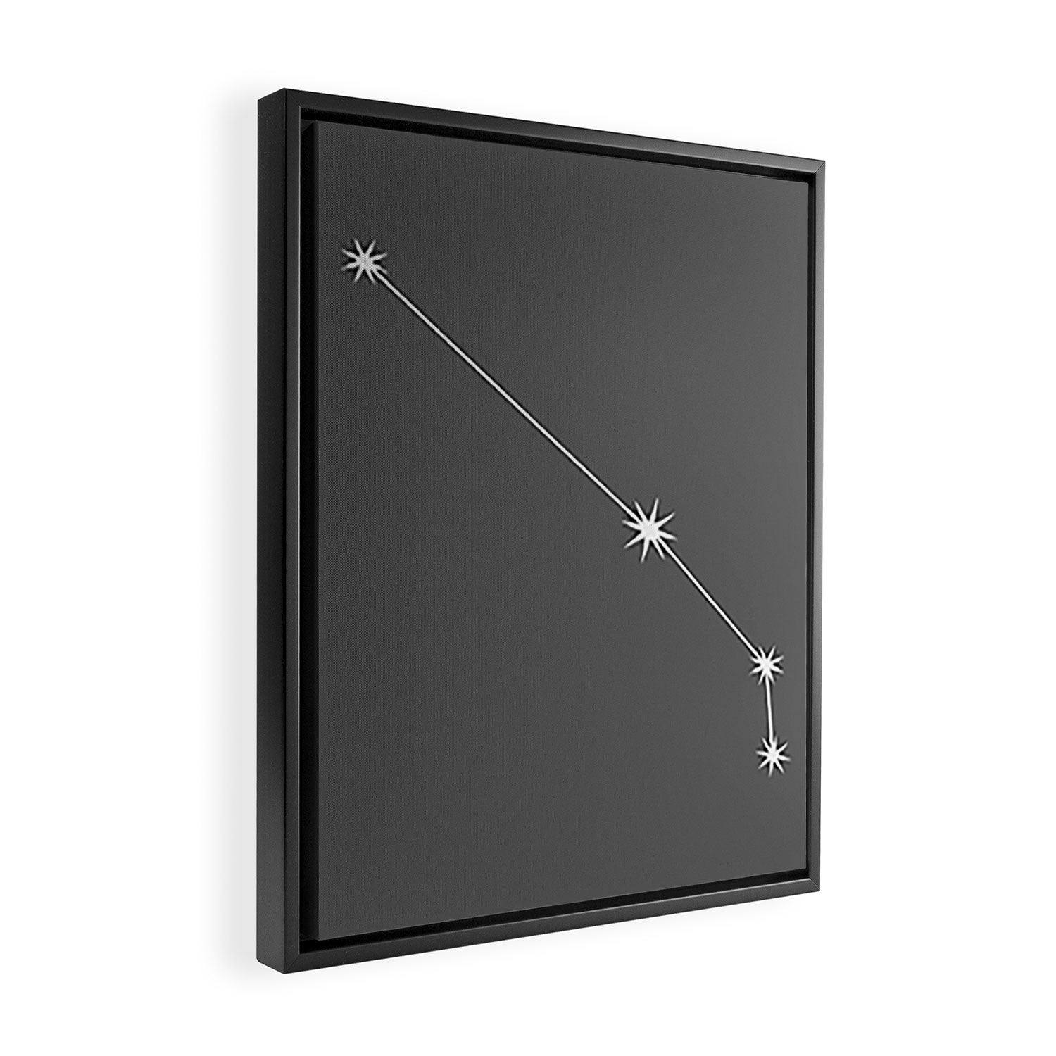 Aries Zodiac Star Constellation Line Art Grey Framed Canvas Print Gallery Image 2