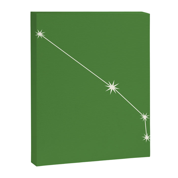 Aries Zodiac Star Constellation Line Art Kelly Green Canvas Print Gallery Image 1