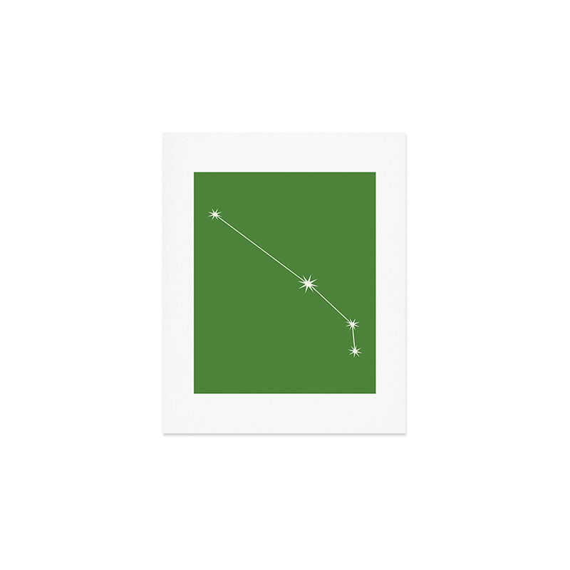 Aries Zodiac Star Constellation Line Art Kelly Green Art Print Gallery Image 1