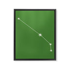 Aries Zodiac Star Constellation Line Art Kelly Green Framed Canvas Print Gallery Image 8