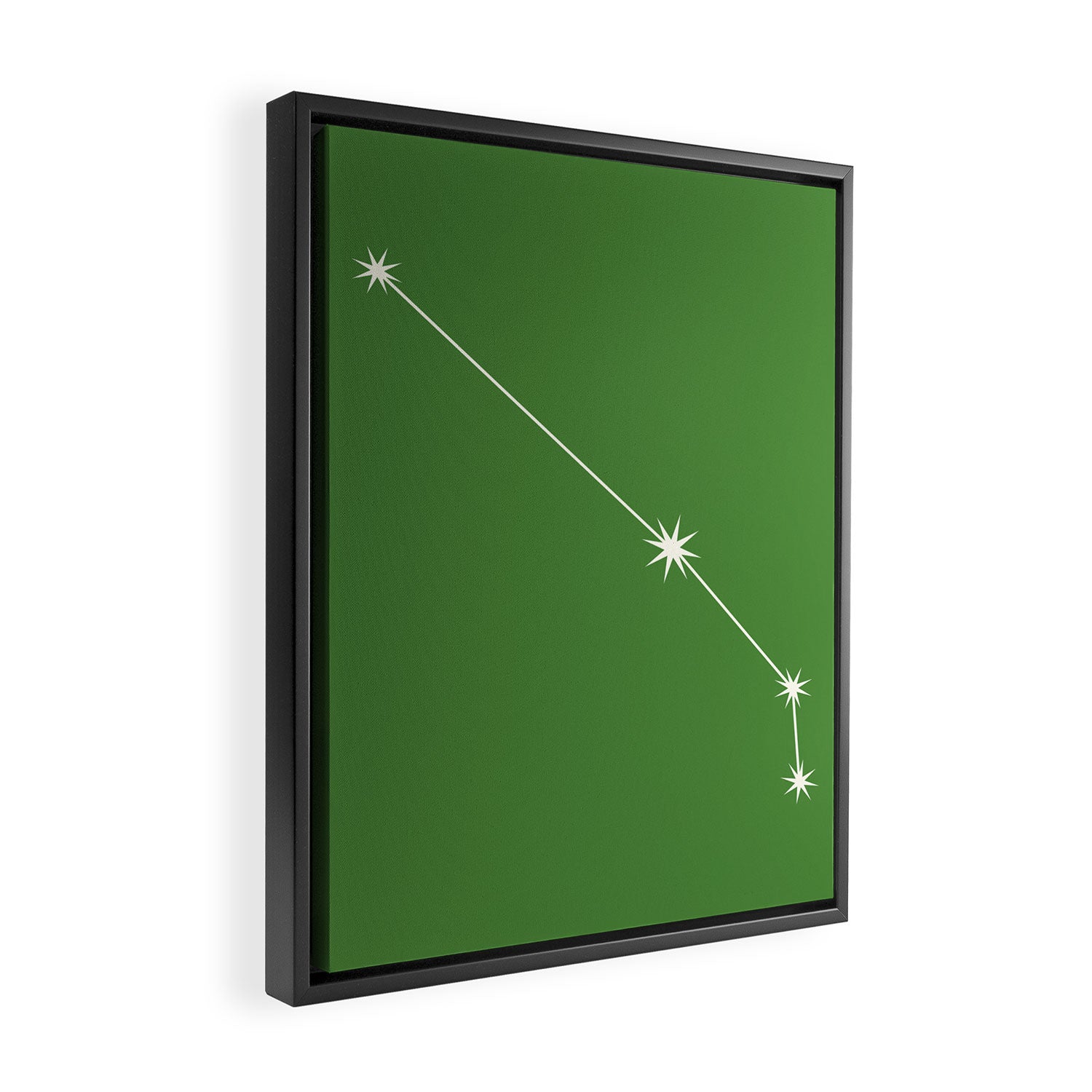 Aries Zodiac Star Constellation Line Art Kelly Green Framed Canvas Print Gallery Image 2