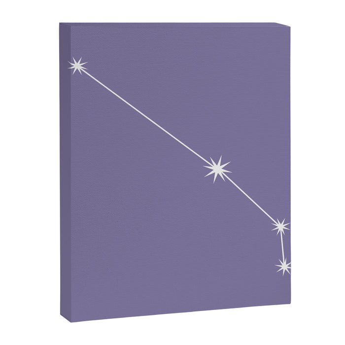 Aries Zodiac Star Constellation Line Art Lavender Purple Canvas Print Gallery Image 1