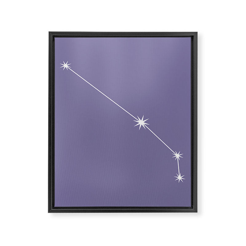 Aries Zodiac Star Constellation Line Art Lavender Purple Framed Canvas Print Gallery Image 8