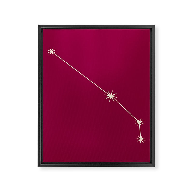 Aries Zodiac Star Constellation Line Art Magenta Pink Framed Canvas Print Gallery Image 8
