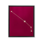 Aries Zodiac Star Constellation Line Art Magenta Pink Framed Canvas Print Gallery Image 8