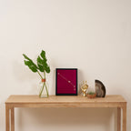 Aries Zodiac Star Constellation Line Art Magenta Pink Framed Canvas Print Gallery Image 4