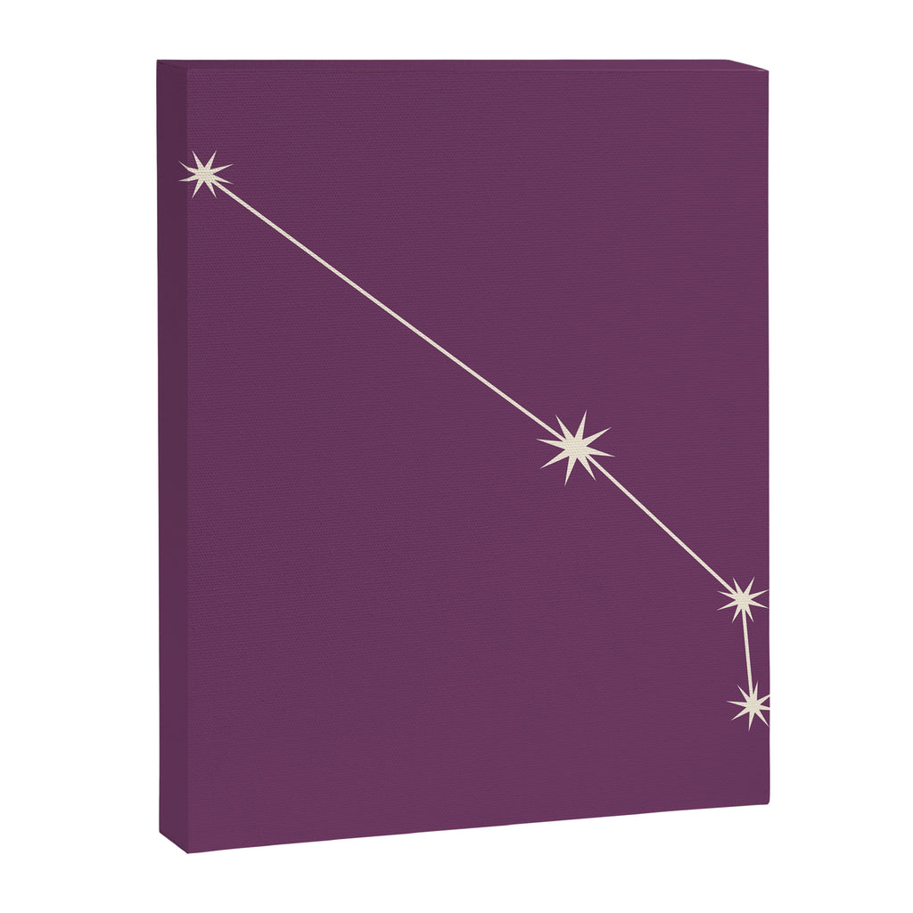 Aries Zodiac Star Constellation Line Art Mauve Purple Canvas Print Gallery Image 8