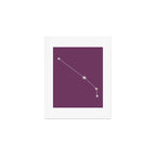 Aries Zodiac Star Constellation Line Art Mauve Purple Art Print Gallery Image 1