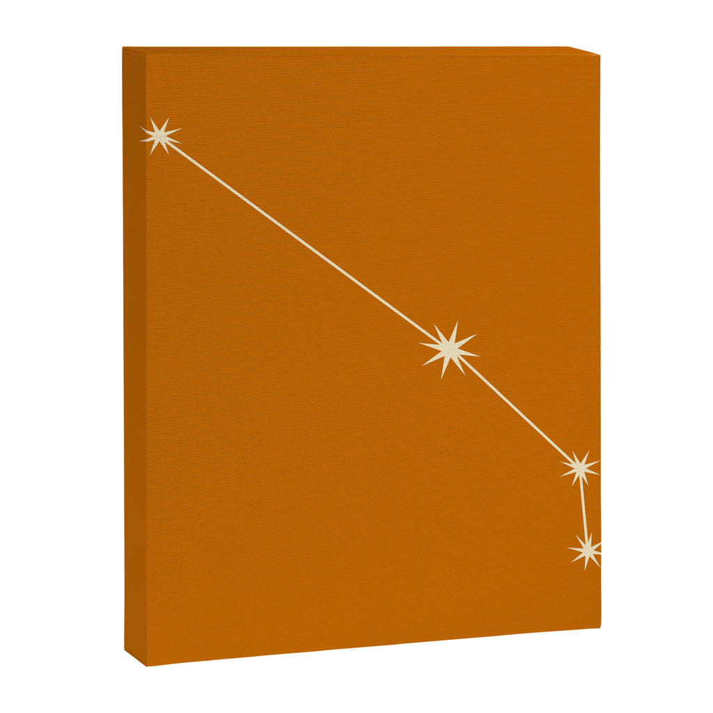 Aries Zodiac Star Constellation Line Art Orange Canvas Print Gallery Image 8