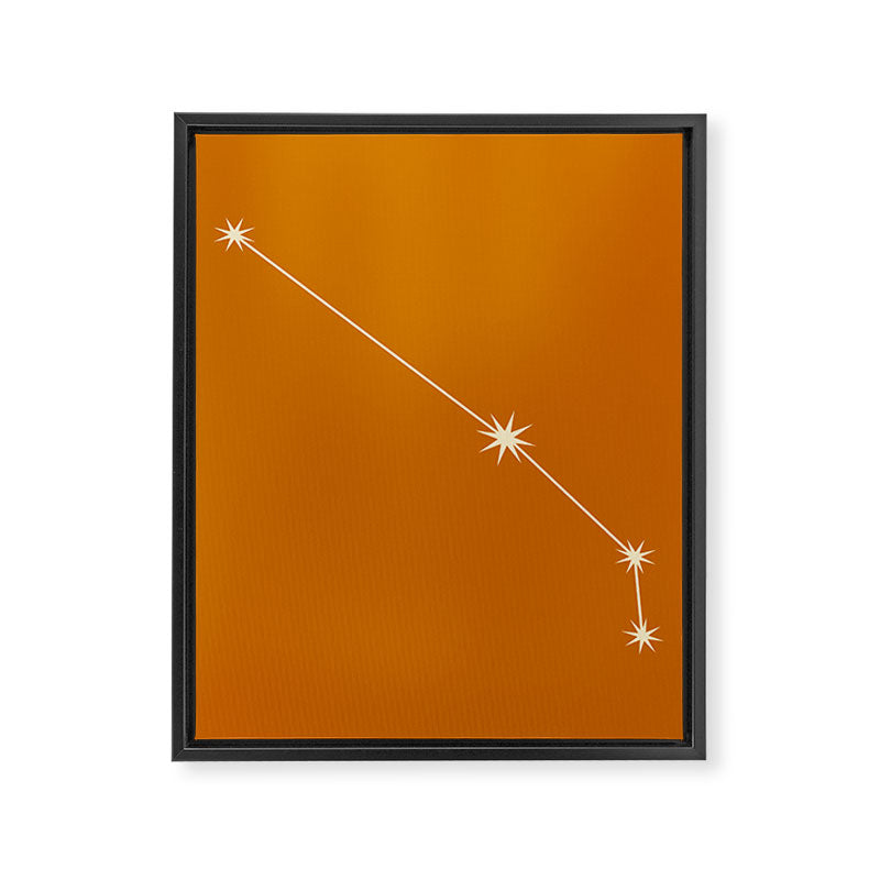 Aries Zodiac Star Constellation Line Art Orange Framed Canvas Print Gallery Image 8