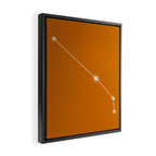 Aries Zodiac Star Constellation Line Art Orange Framed Canvas Print Gallery Image 2