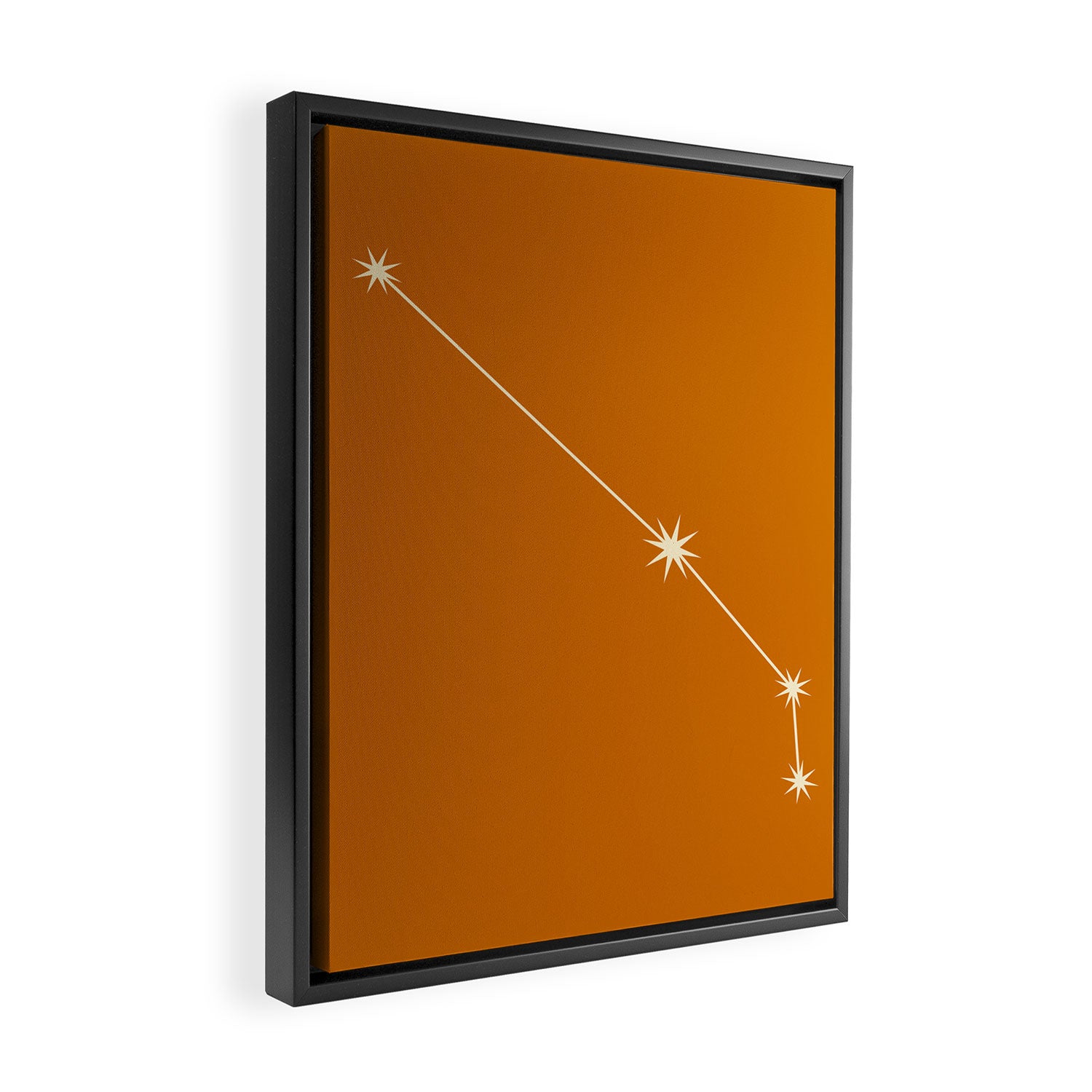 Aries Zodiac Star Constellation Line Art Orange Framed Canvas Print Gallery Image 2