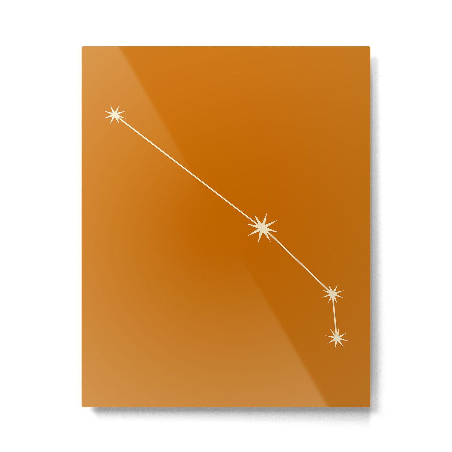 Aries Zodiac Star Constellation Line Art Orange Metal Print Gallery Image 6