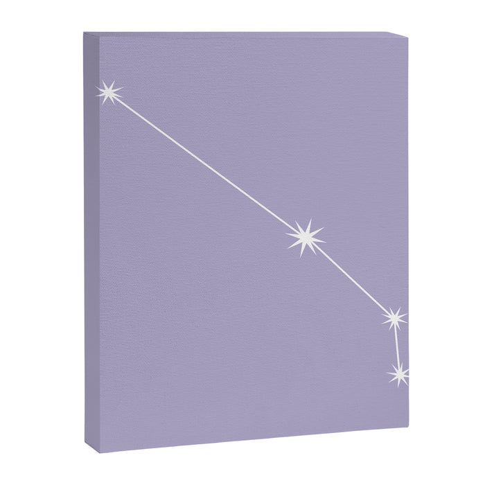 Aries Zodiac Star Constellation Line Art Pastel Lavender Canvas Print Gallery Image 1