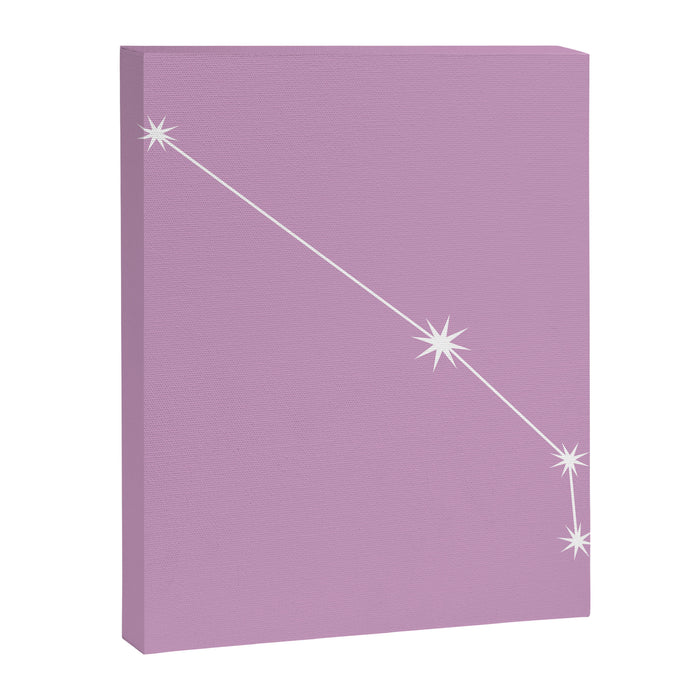 Aries Zodiac Star Constellation Line Art Pastel Lilac Canvas Print Gallery Image 1