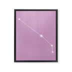 Aries Zodiac Star Constellation Line Art Pastel Lilac Framed Canvas Print Gallery Image 8