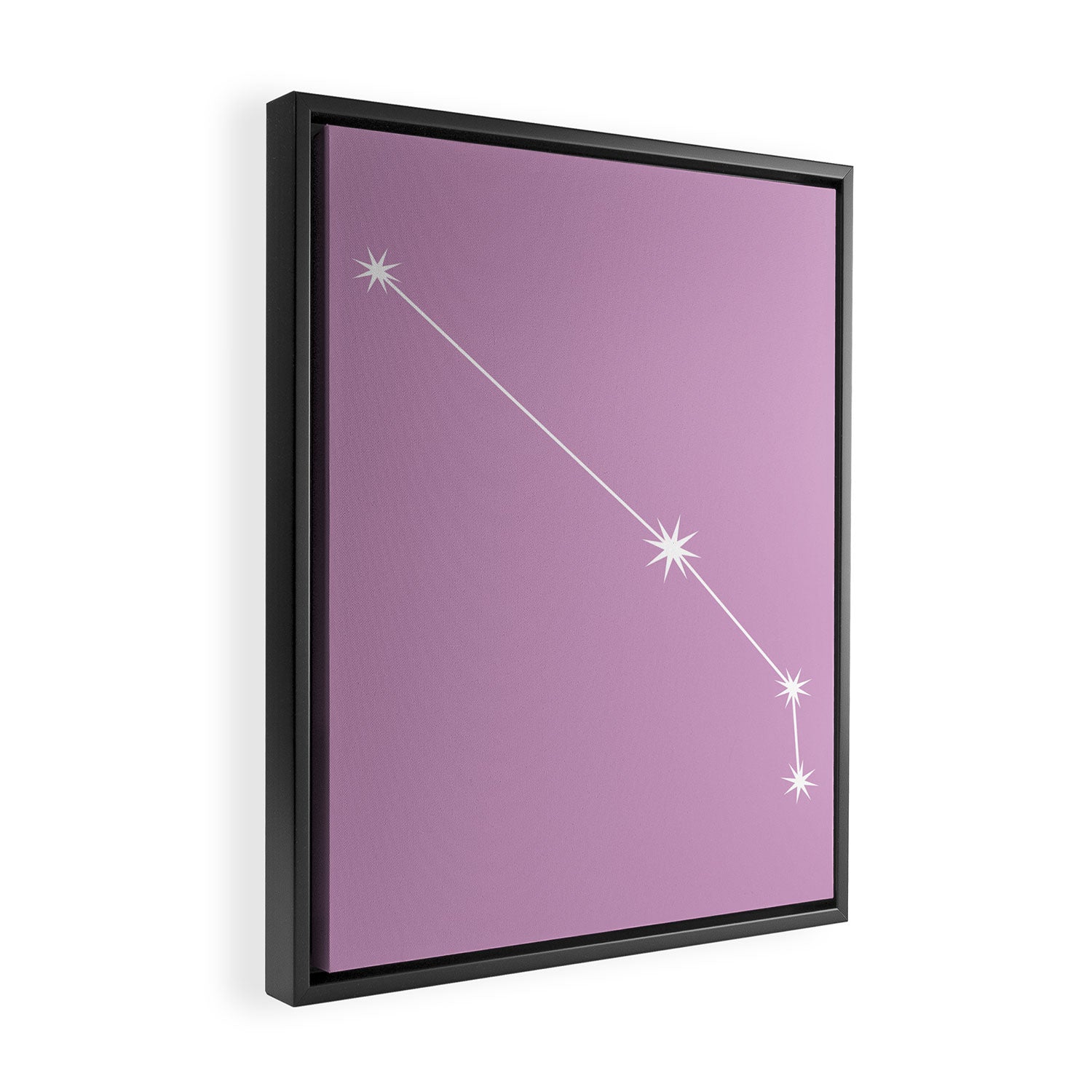 Aries Zodiac Star Constellation Line Art Pastel Lilac Framed Canvas Print Gallery Image 2