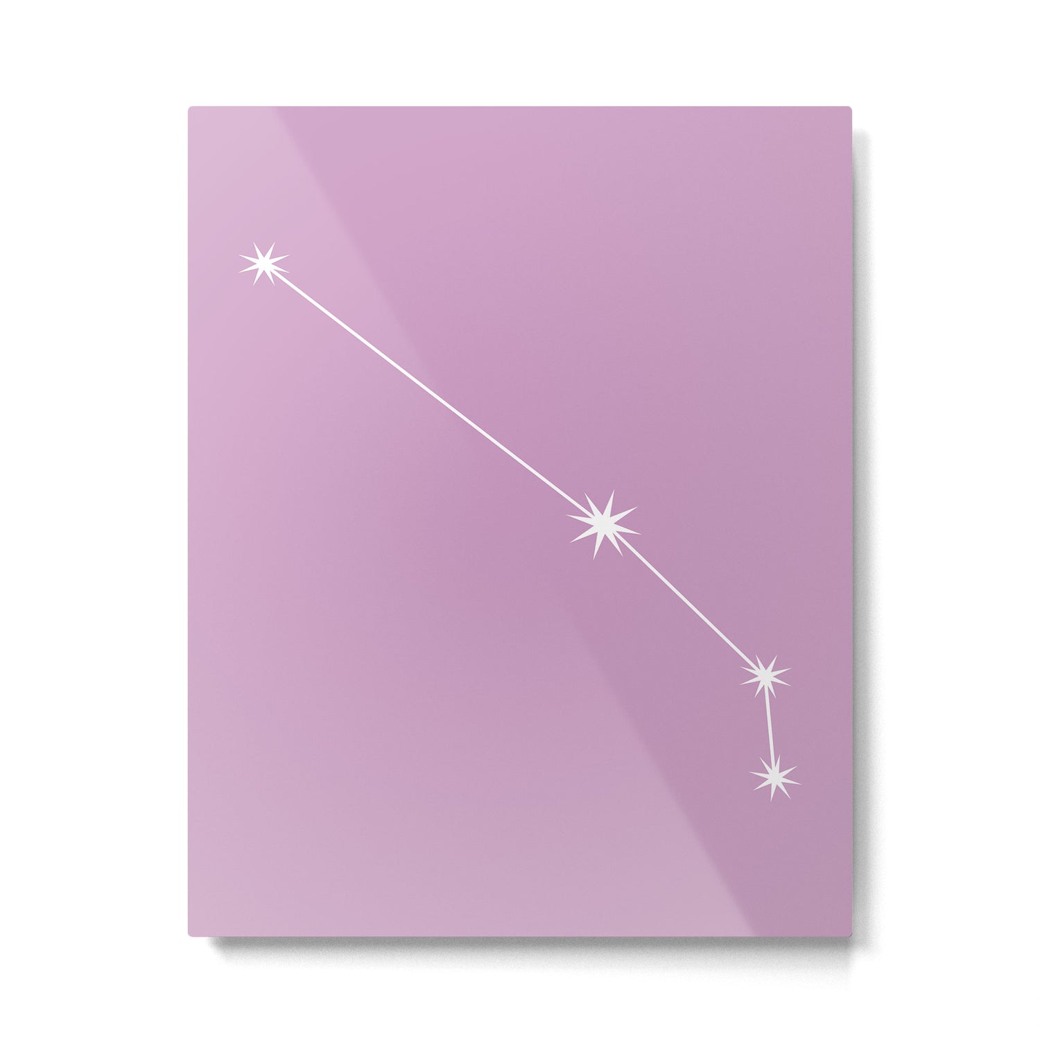 Aries Zodiac Star Constellation Line Art Pastel Lilac Metal Print Gallery Image 6