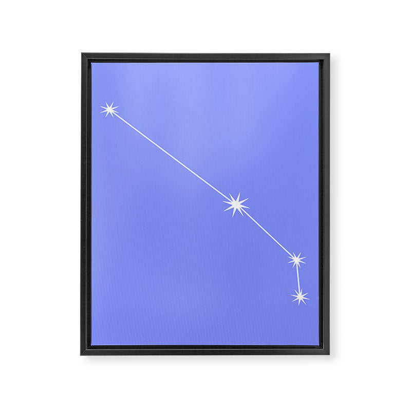 Aries Zodiac Star Constellation Line Art Pastel Purple Framed Canvas Print Gallery Image 8