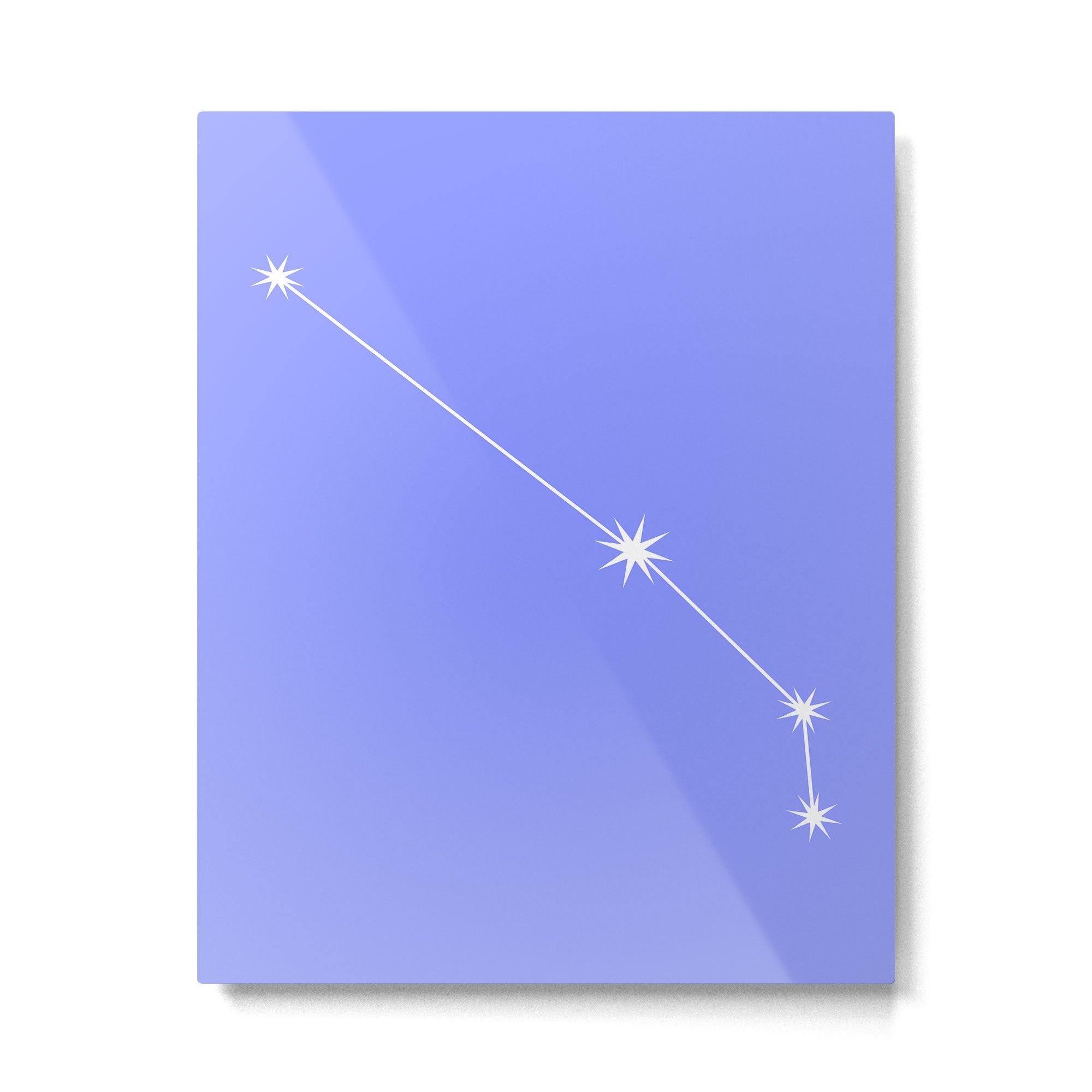 Aries Zodiac Star Constellation Line Art Pastel Purple Metal Print Gallery Image 6
