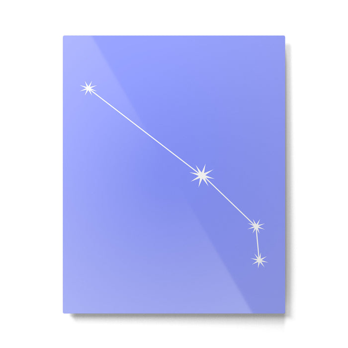 Aries Zodiac Star Constellation Line Art Pastel Purple Metal Print Gallery Image 1