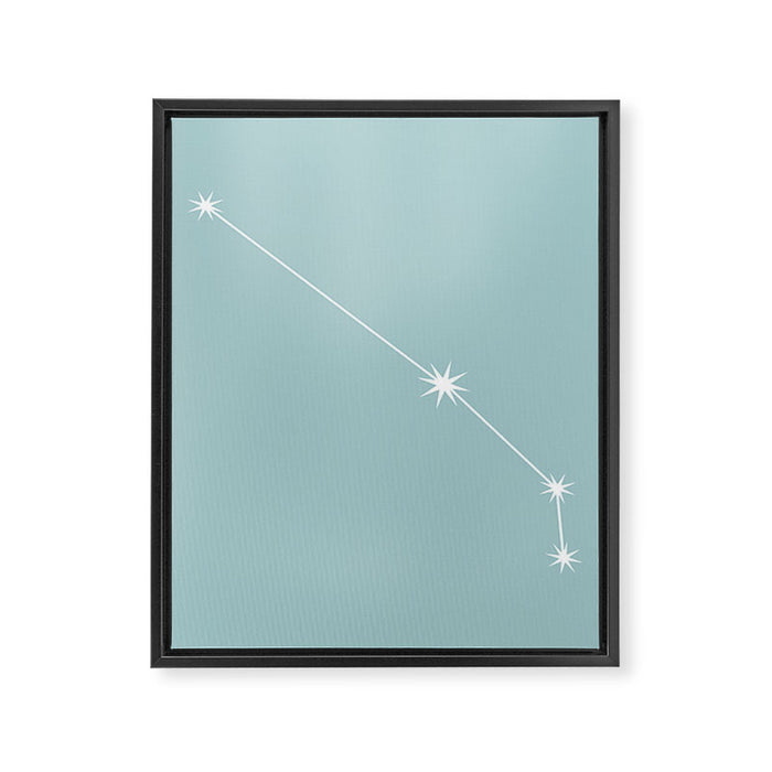 Aries Zodiac Star Constellation Line Art Pastel Teal Framed Canvas Print Gallery Image 1