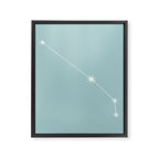 Aries Zodiac Star Constellation Line Art Pastel Teal Framed Canvas Print Gallery Image 8