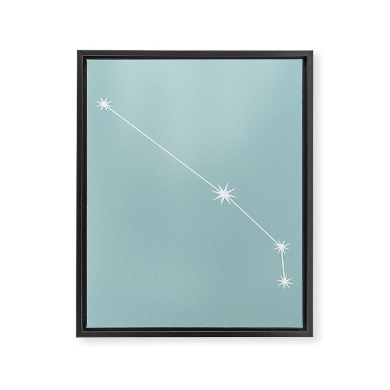 Aries Zodiac Star Constellation Line Art Pastel Teal Framed Canvas Print Gallery Image 8