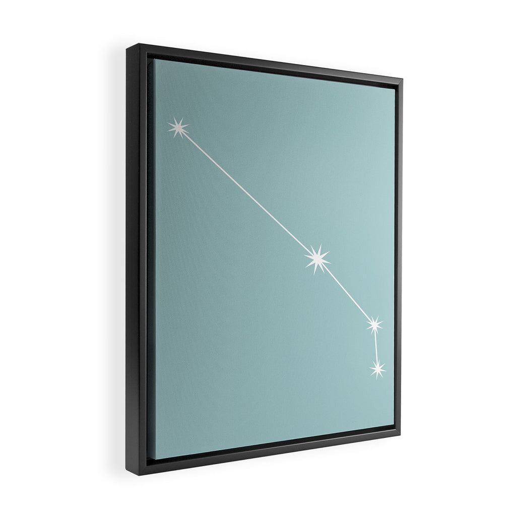 Aries Zodiac Star Constellation Line Art Pastel Teal Framed Canvas Print Gallery Image 2