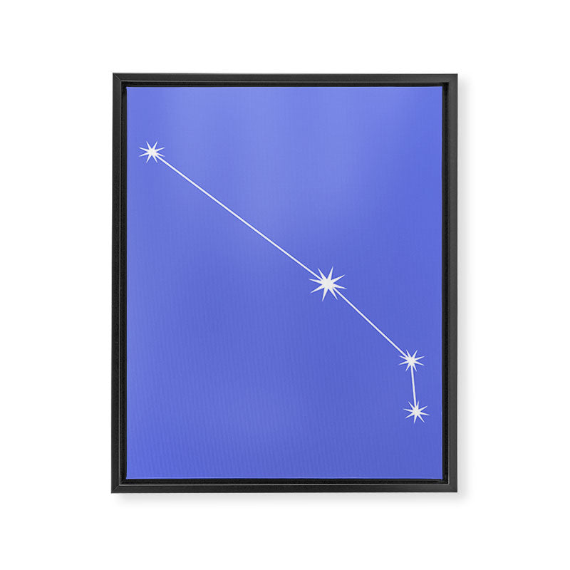 Aries Zodiac Star Constellation Line Art Periwinkle Purple Framed Canvas Print Gallery Image 8
