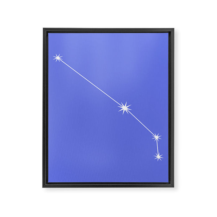 Aries Zodiac Star Constellation Line Art Periwinkle Purple Framed Canvas Print Gallery Image 1