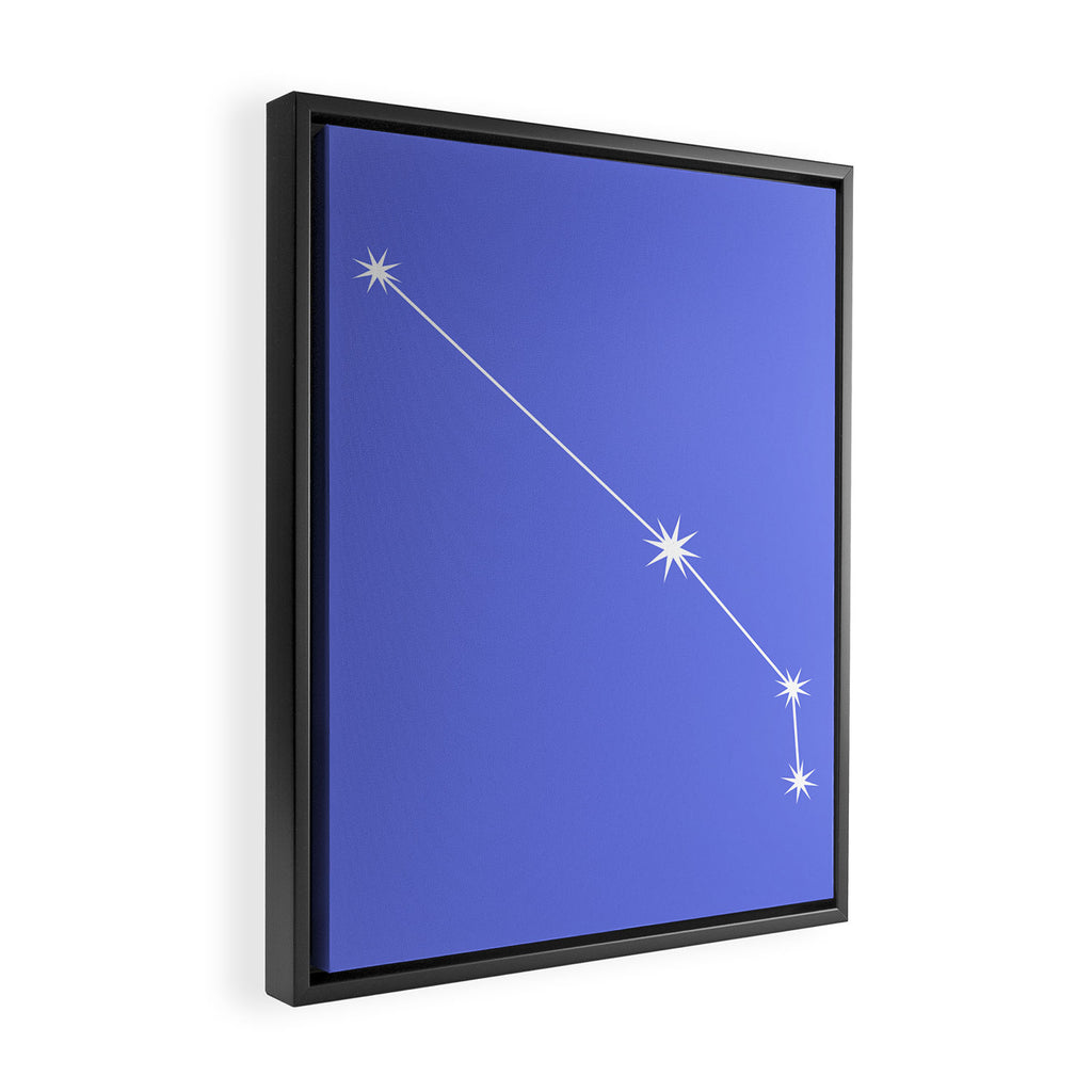 Aries Zodiac Star Constellation Line Art Periwinkle Purple Framed Canvas Print Gallery Image 2